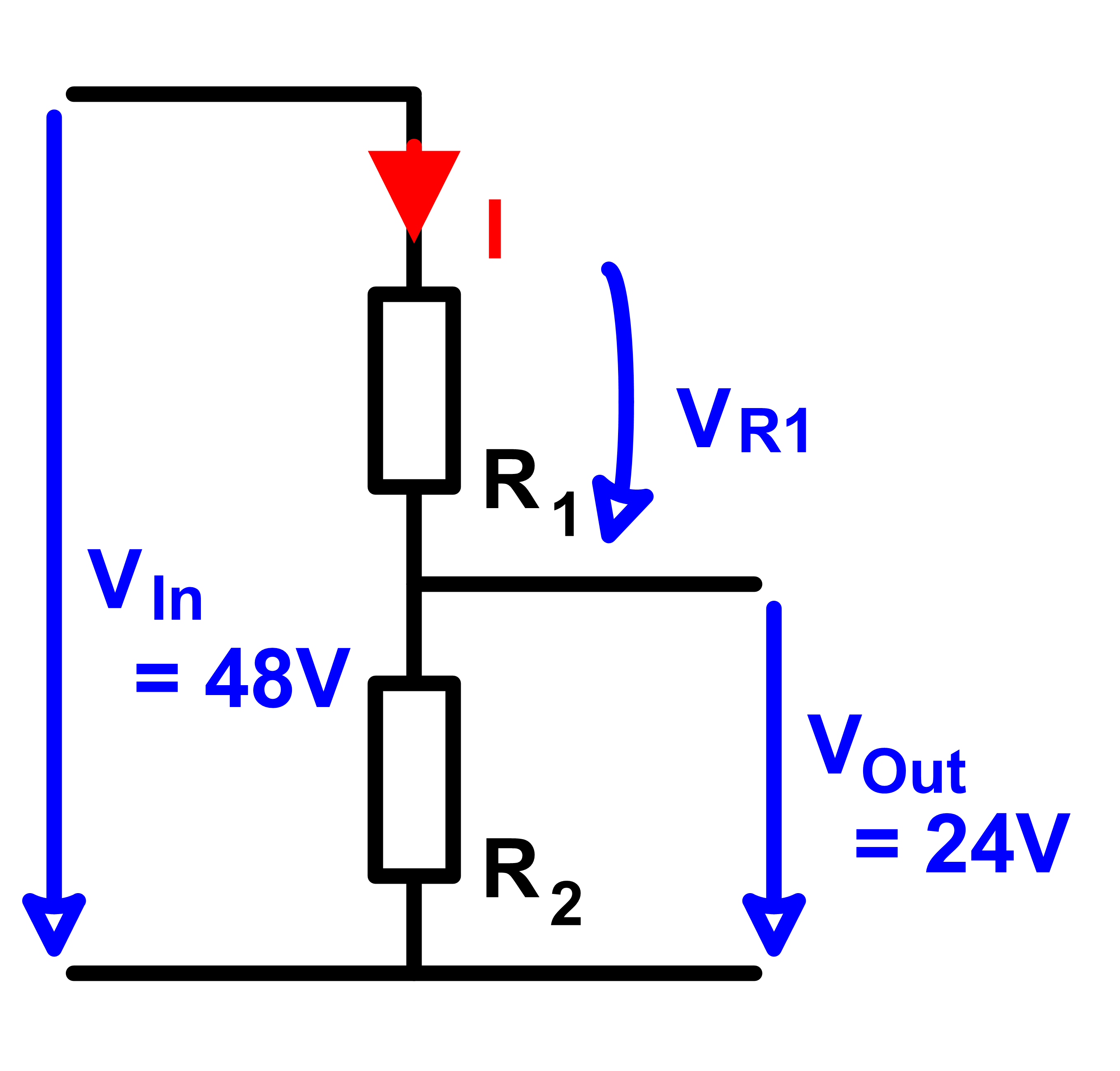 Spannungsteiler 48V auf 24V