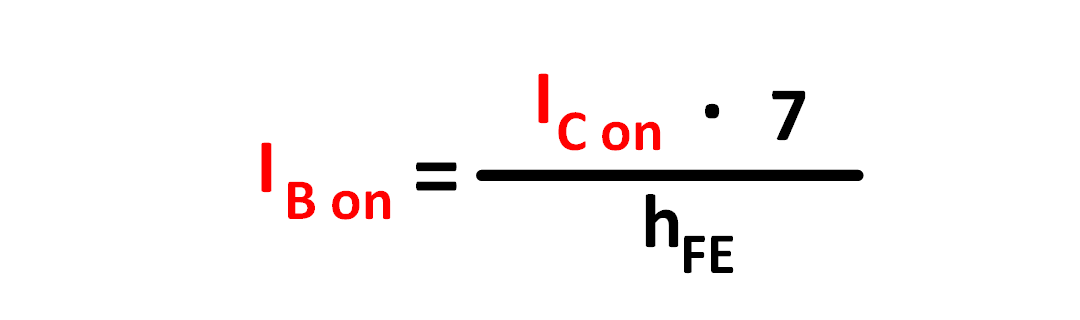 Base current IB, formula and calculation