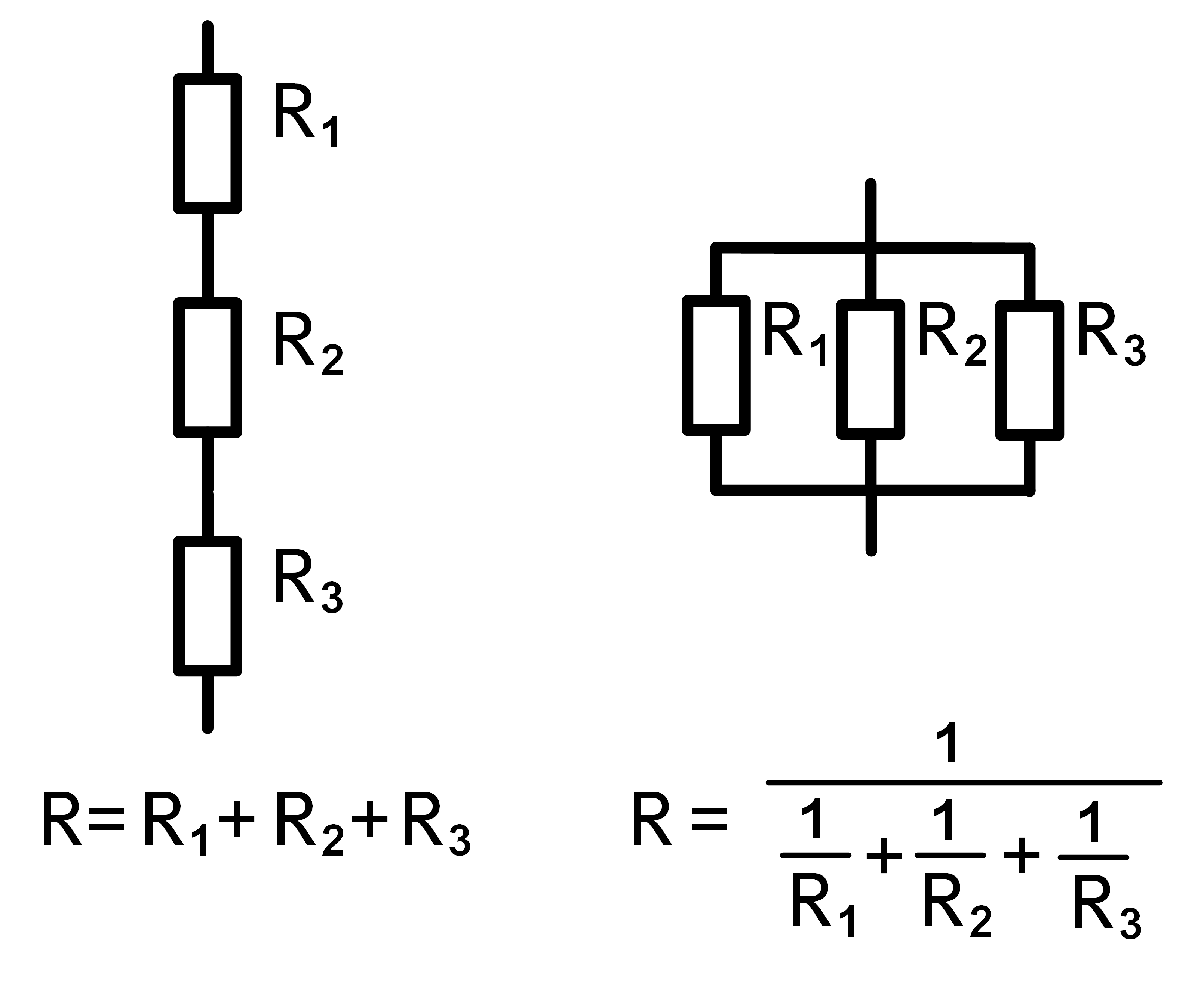 In series and parallel connection you can also combine three or more resistors