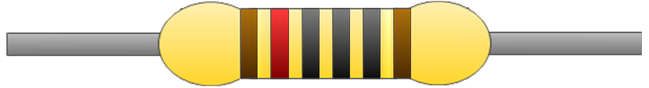 Representation of a resistor with black in the second last ring