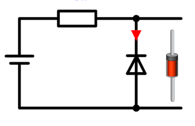 Schematic of diode in reverse bias