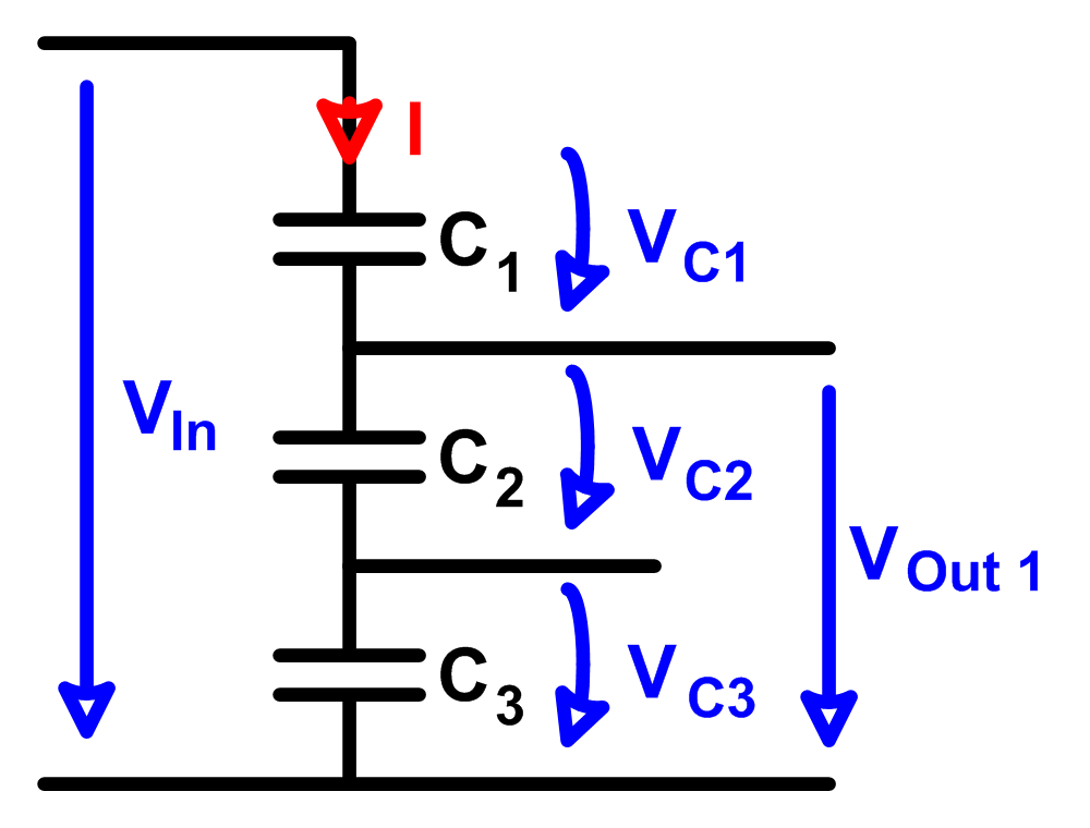 Kapazitiver Spannungsteiler 3 Kondensatoren
