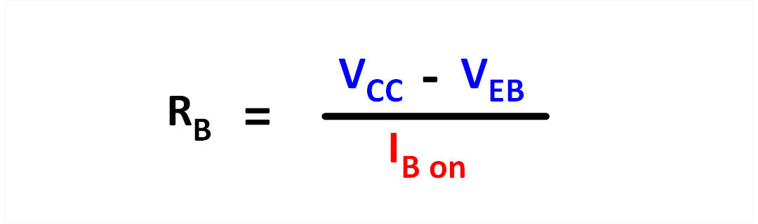 Base resistor RB, formula and calculation