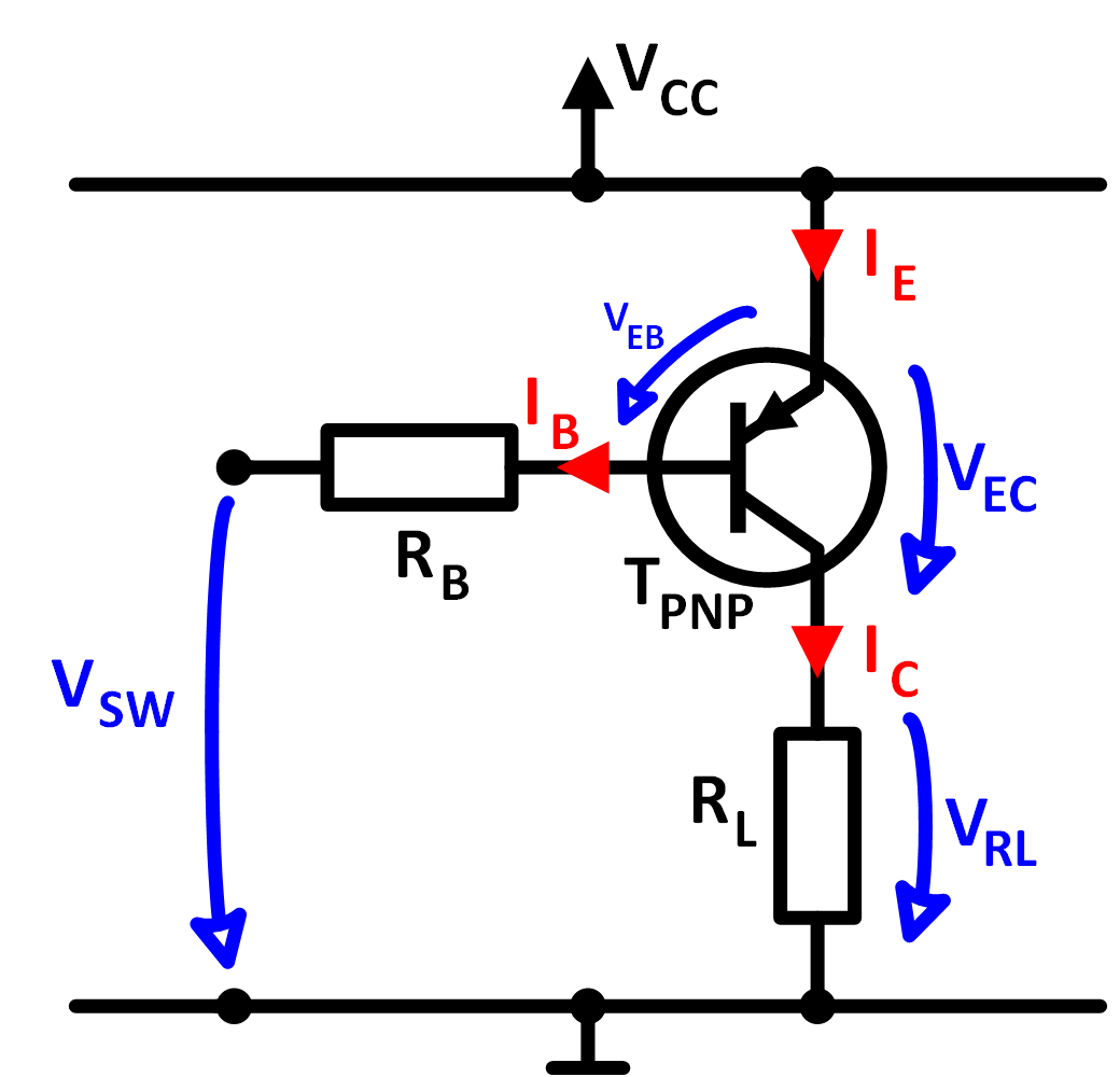 Figure with all voltages, currents and components drawn in