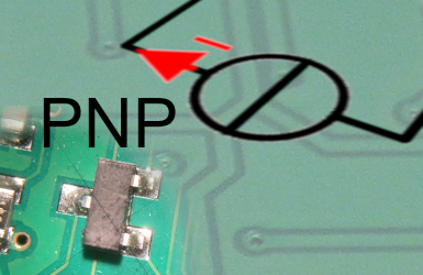 PNP Transistor Foto und Stromquellensymbol
